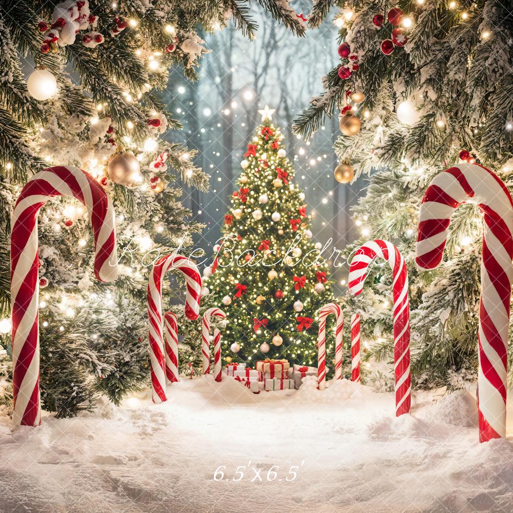 Kate Christmas Tree Candy Cane Forest Backdrop Designed by Emetselch