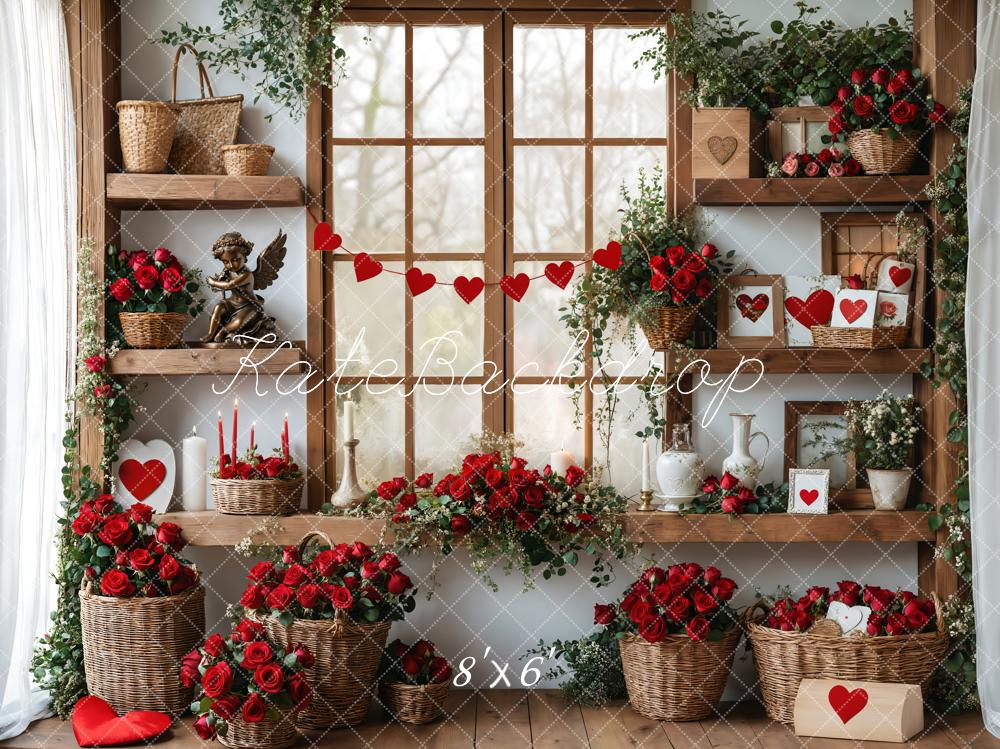 On Sale Kate Valentine's Day Roses Shelves Backdrop Designed by Emetselch -UK