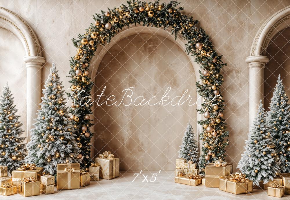 Kate Christmas Tree Arch Golden Gifts Backdrop Designed by Emetselch