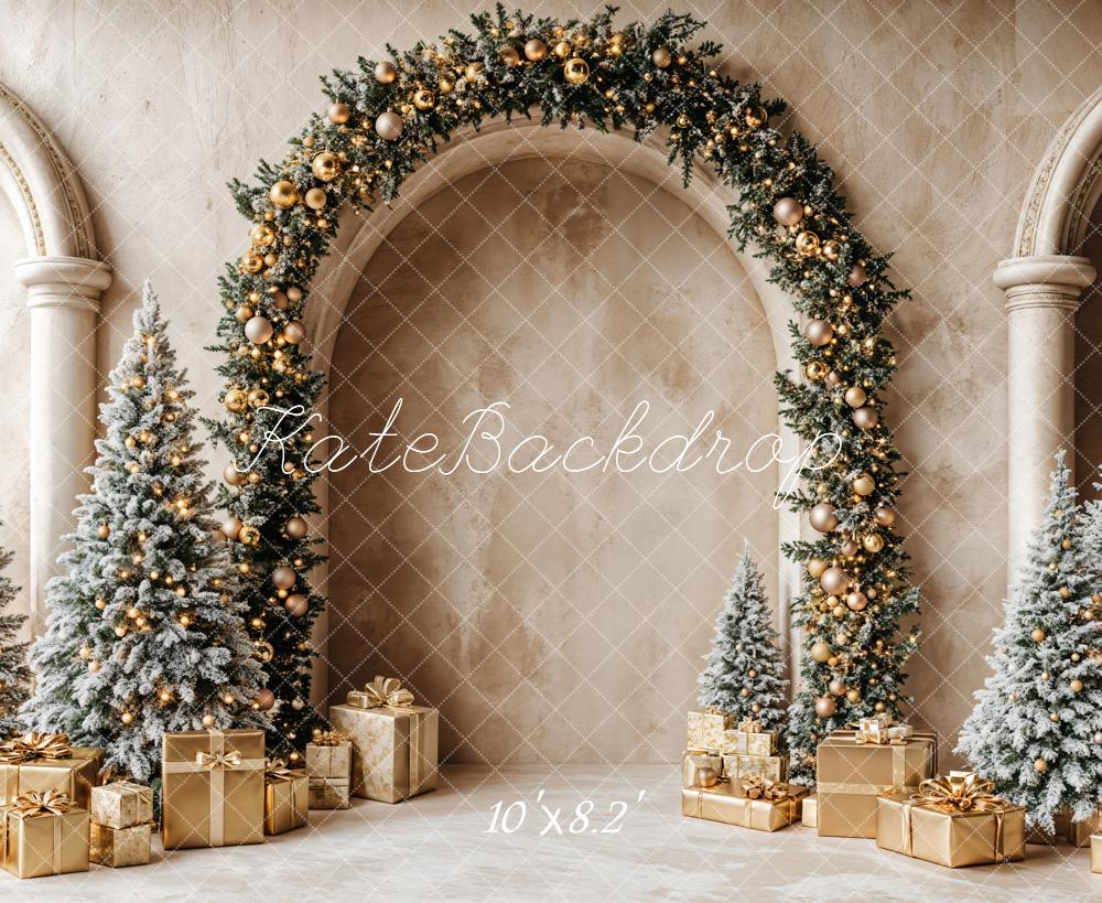 Lightning Deals Kate Christmas Tree Arch Golden Gifts Backdrop Designed by Emetselch -UK