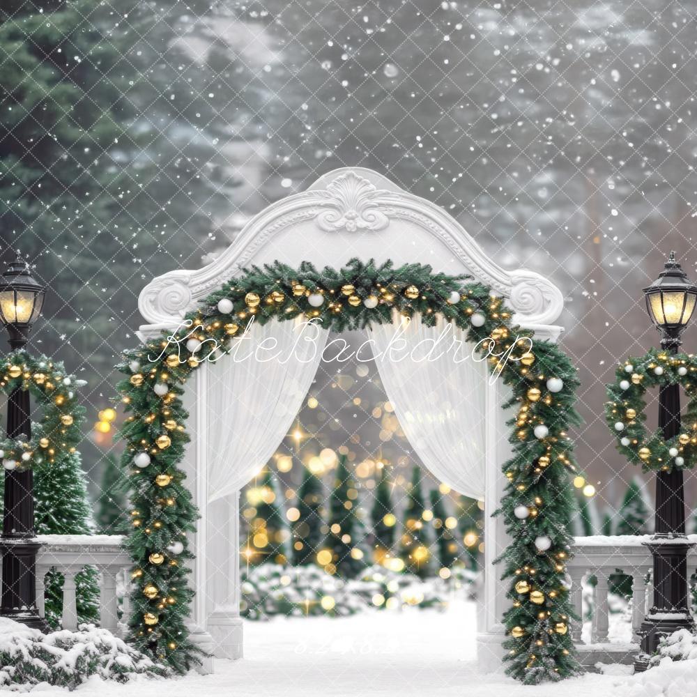 Kate Christmas Snowy Winter Arch Backdrop Designed by Mini MakeBelieve