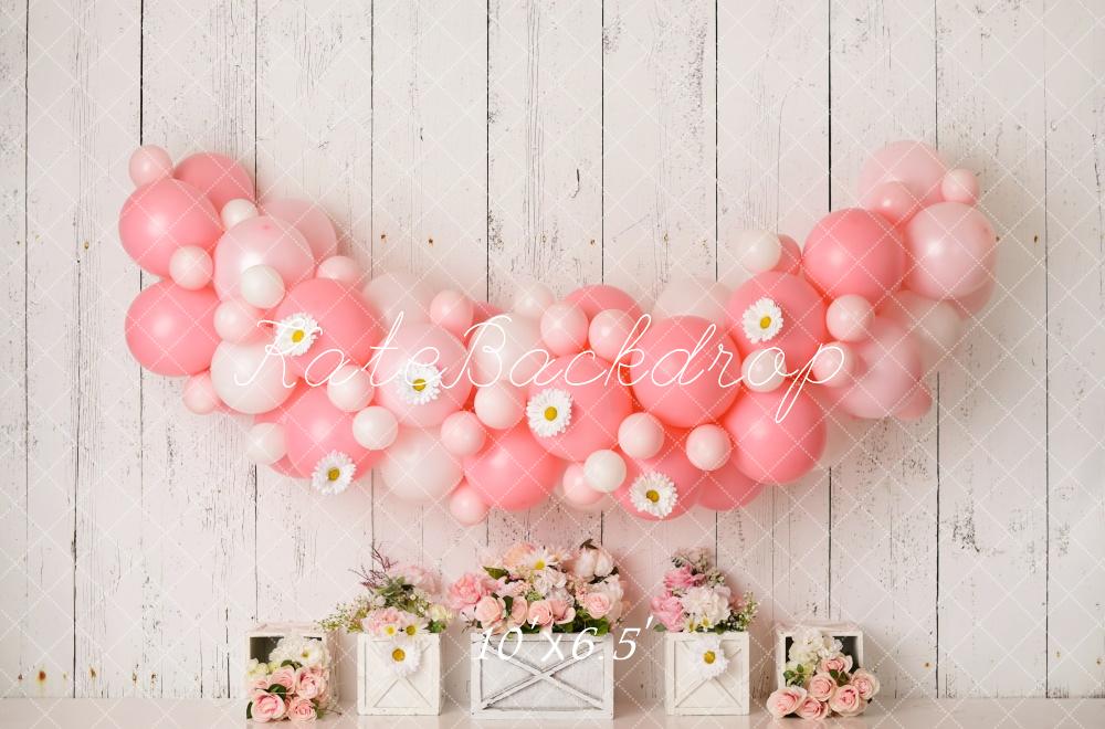 Kate Pink Birthday Balloons Backdrop Designed by Mandy Ringe Photography