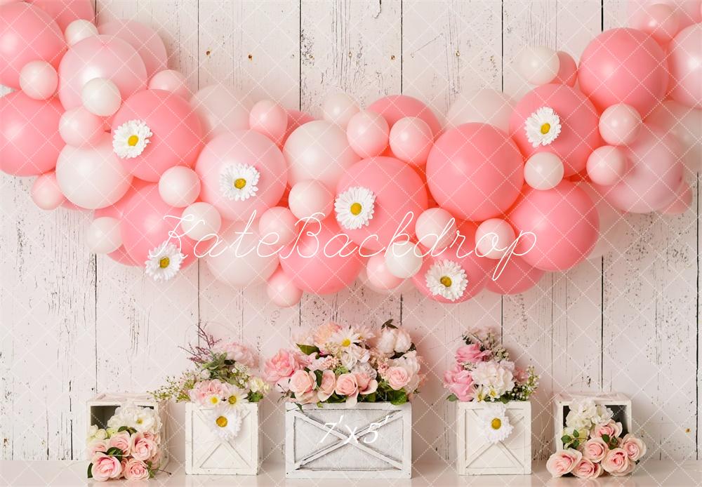 Kate Pink Birthday Balloons Backdrop Designed by Mandy Ringe Photography