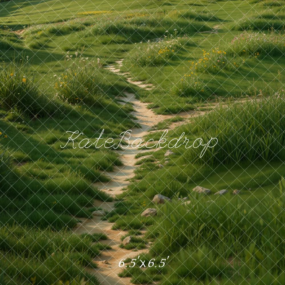 Kate Spring Lush Grass Pathway Floor Backdrop Designed by Emetselch