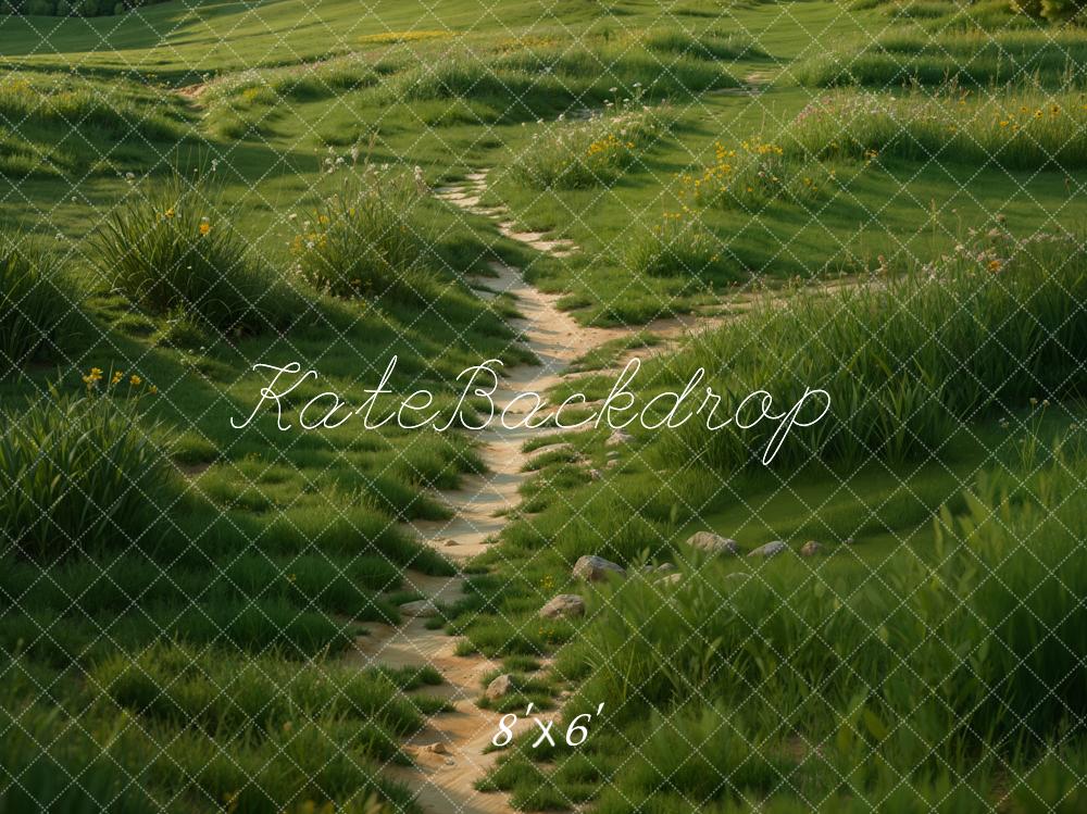 Kate Spring Lush Grass Pathway Floor Backdrop Designed by Emetselch