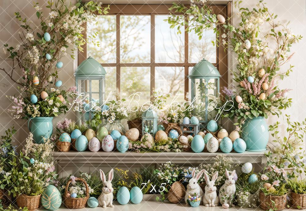 On Sale Kate Easter Bunny Egg Floral Window Backdrop Designed by Emetselch -UK