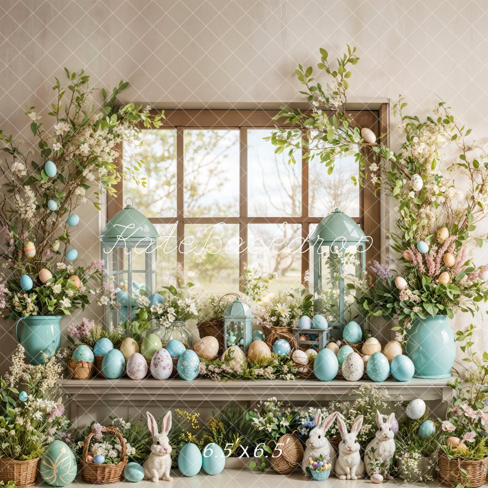 On Sale Kate Easter Bunny Egg Floral Window Backdrop Designed by Emetselch -UK