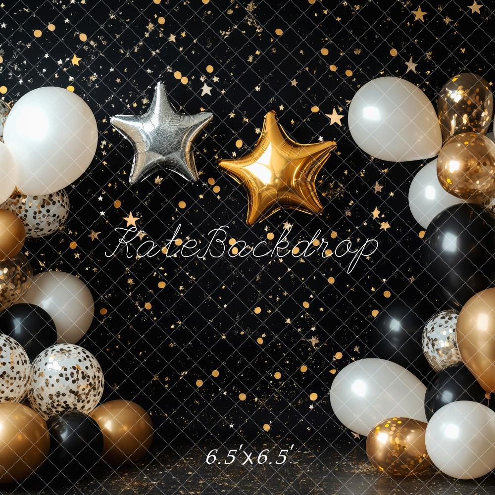 Kate Cake Smash Black Star Balloon Backdrop Designed by Patty Robert