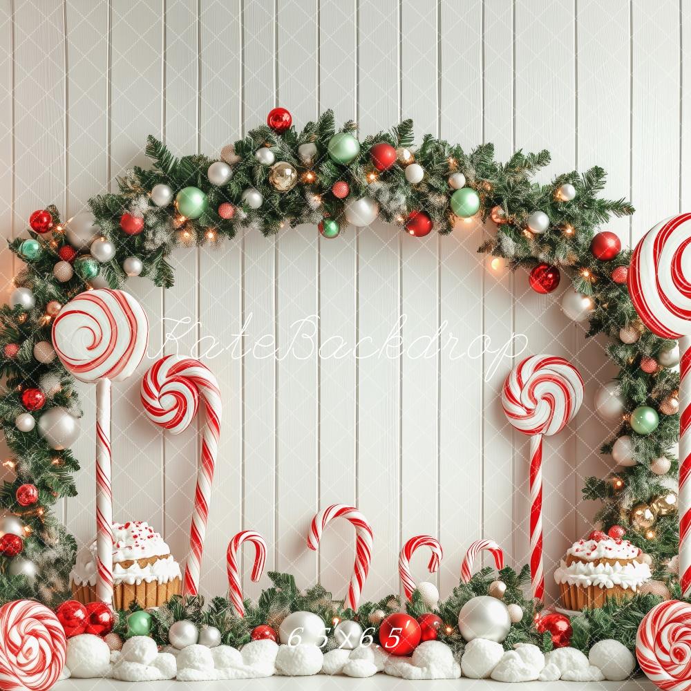 Kate Christmas Candy Cane Arch Lollipop Backdrop Designed by Patty Robert