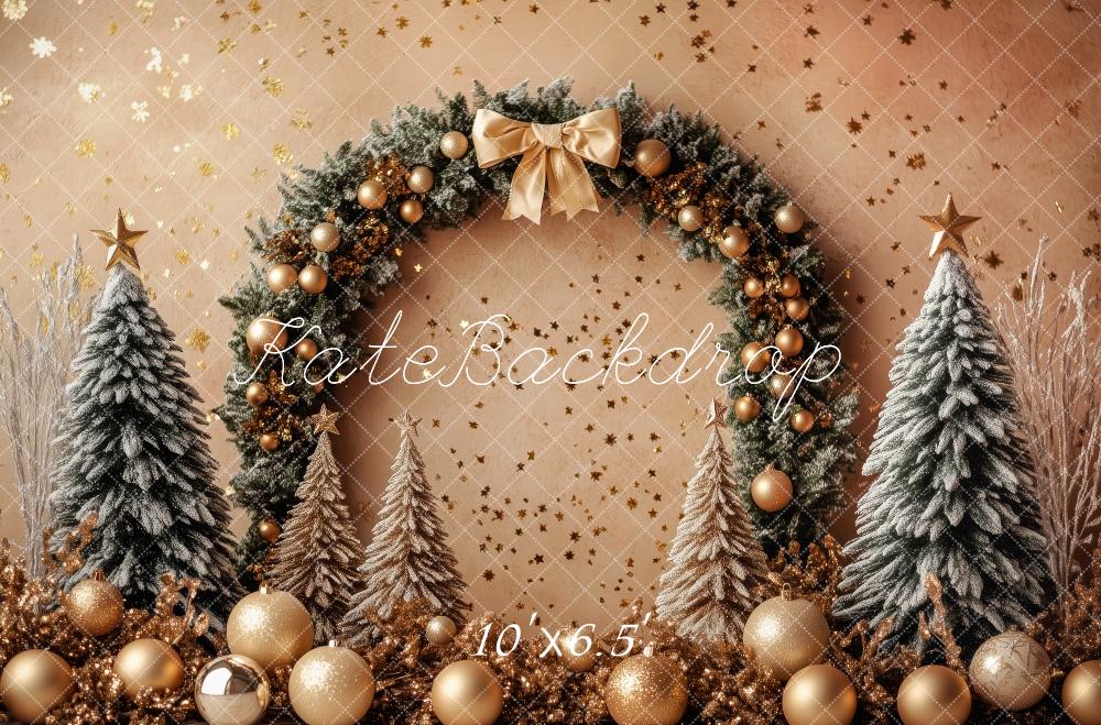 Kate Christmas Tree Arch Wreath Golden Backdrop Designed by Patty Robert