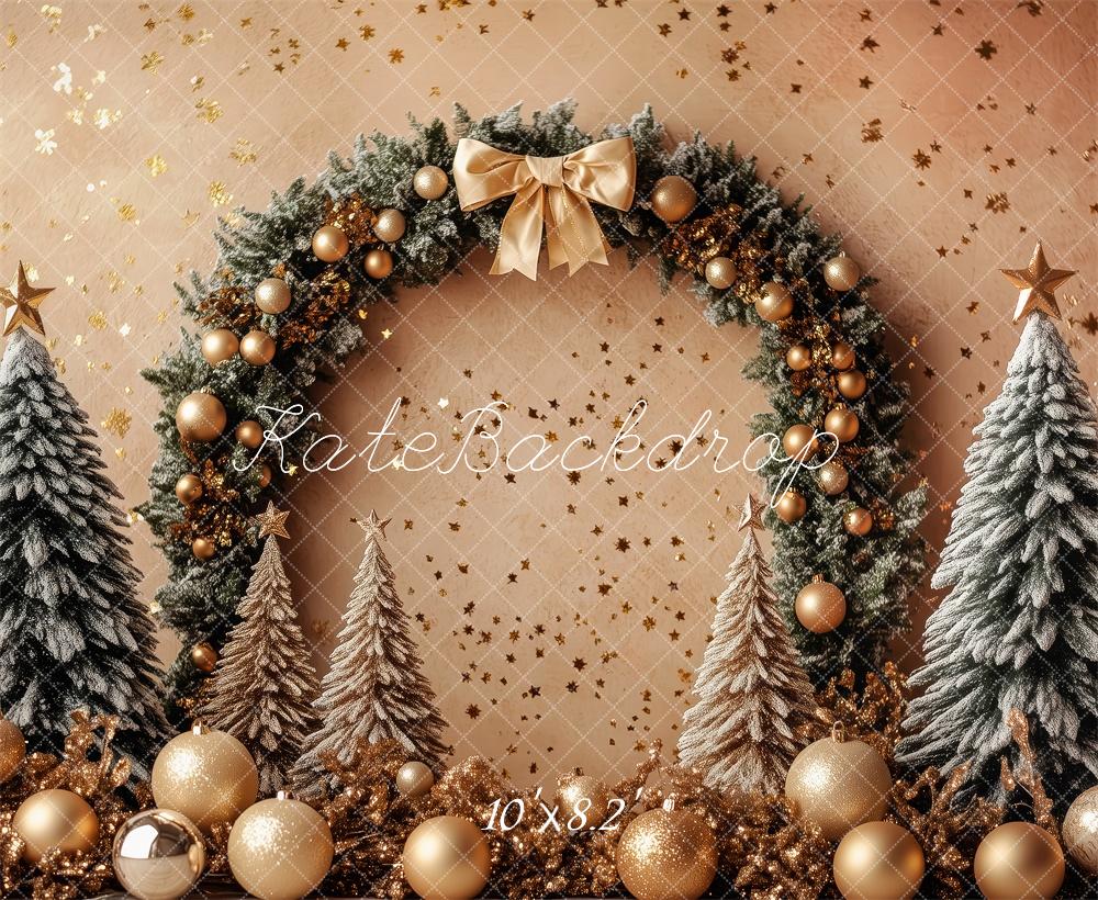 Kate Christmas Tree Arch Wreath Golden Backdrop Designed by Patty Robert