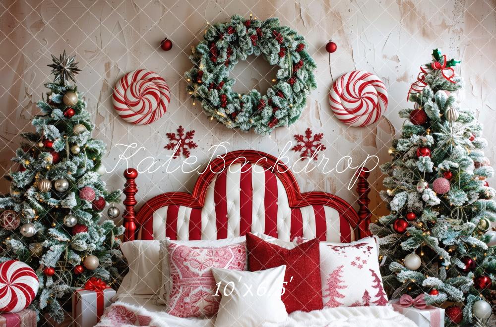 Kate Christmas Headboard Candy Cane Tree Backdrop Designed by Patty Robert -UK