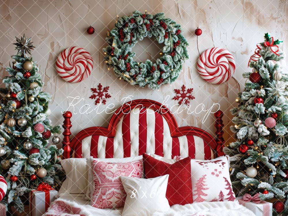 Kate Christmas Headboard Candy Cane Tree Backdrop Designed by Patty Robert -UK