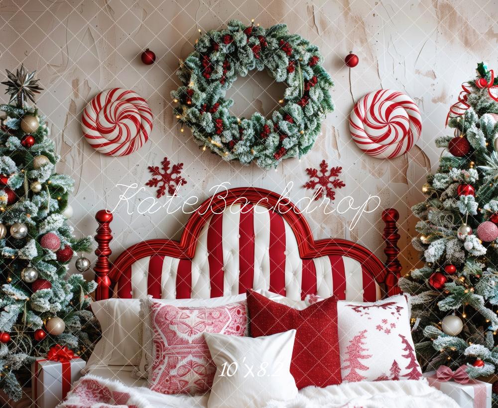 Kate Christmas Headboard Candy Cane Tree Backdrop Designed by Patty Robert -UK