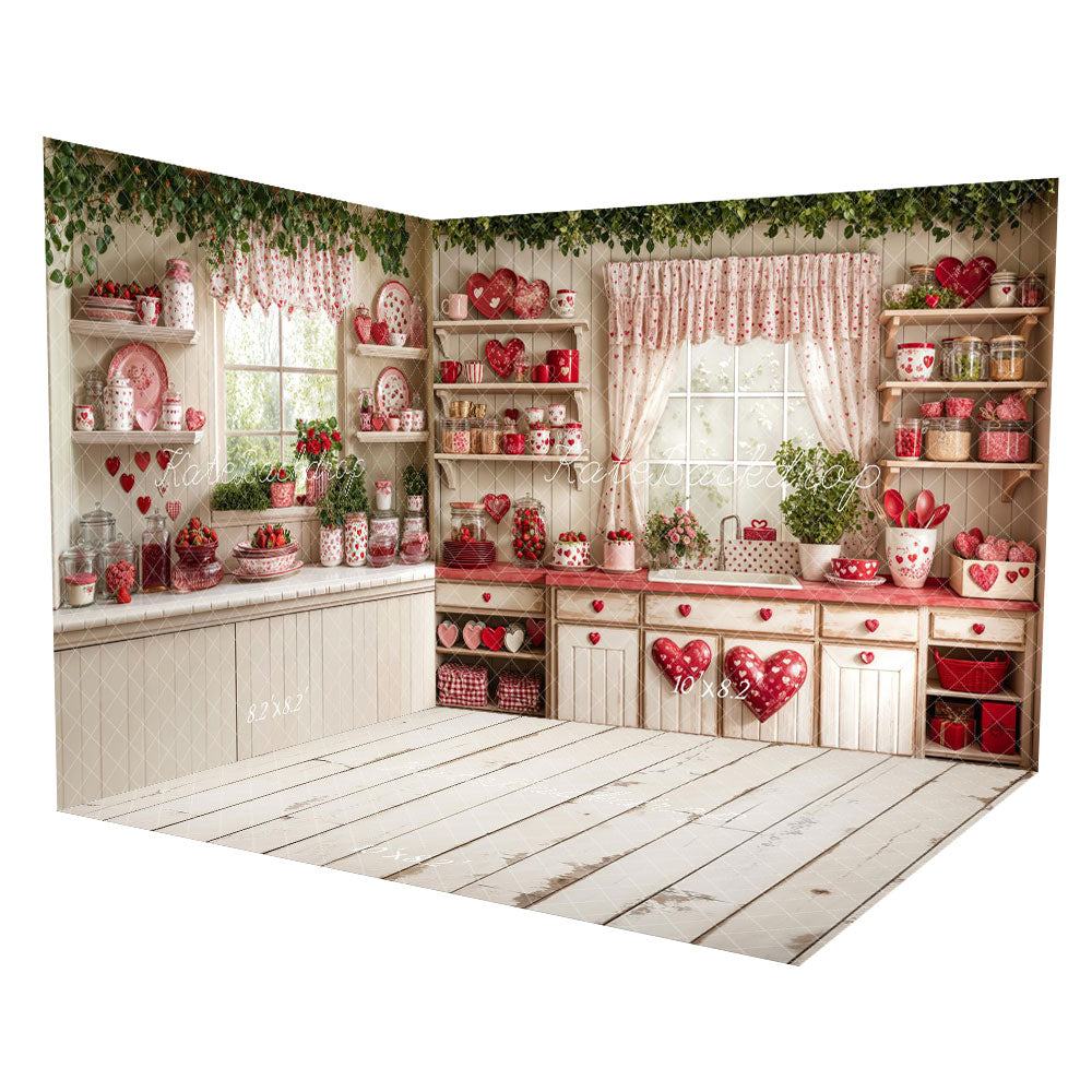 Kate Valentine's Day Kitchen Red Heart Room Set -UK