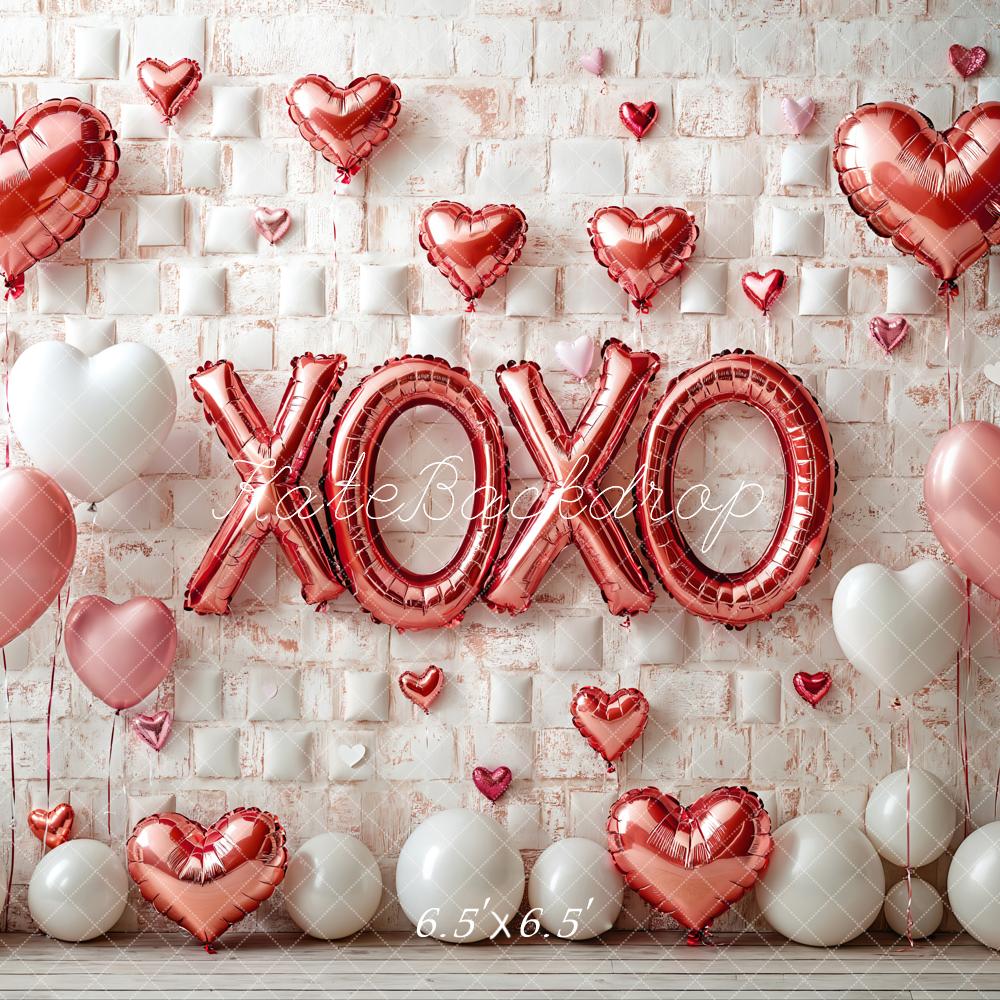 Lightning Deals Kate Valentine's Day Pink Heart Balloon Backdrop Designed by Emetselch