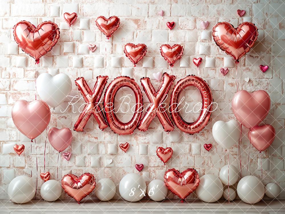 Lightning Deals Kate Valentine's Day Pink Heart Balloon Backdrop Designed by Emetselch