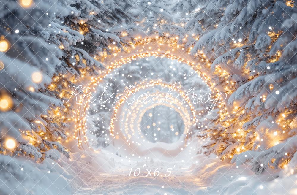 On Sale Kate Winter Snow Wonderland Lights Tunnel Backdrop Designed by Emetselch