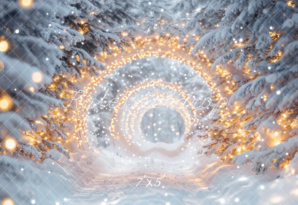 On Sale Kate Winter Snow Wonderland Lights Tunnel Backdrop Designed by Emetselch