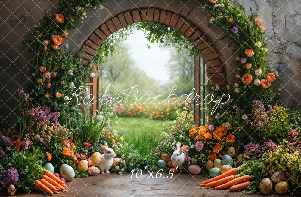 Kate Easter Garden Bunny Flower Arch Backdrop Designed by Emetselch -UK