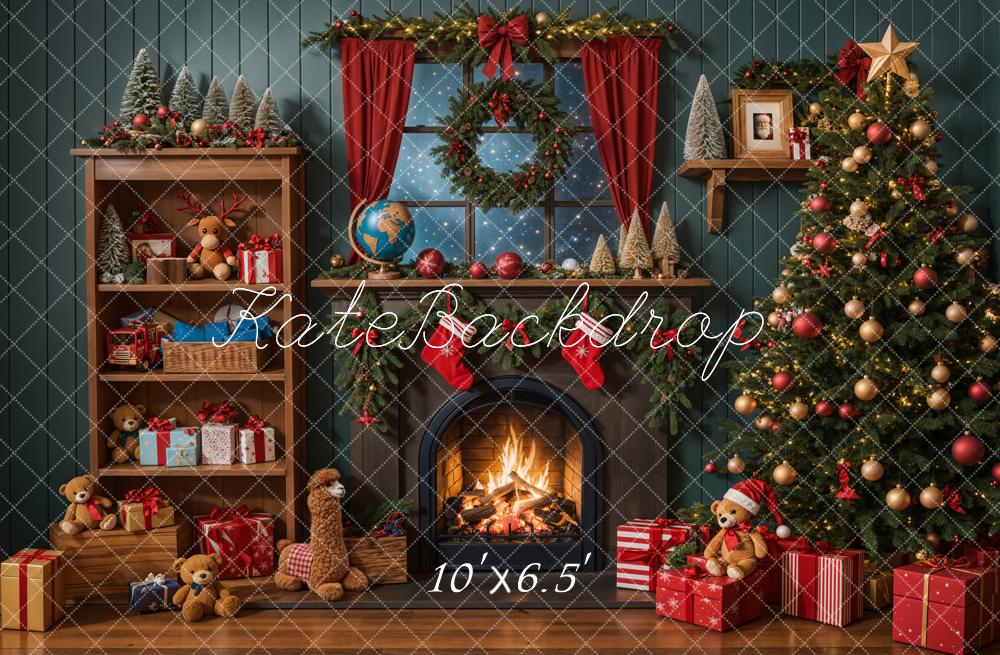 On Sale Kate Christmas Tree Fireplace Shelf Gifts Backdrop Designed by Emetselch