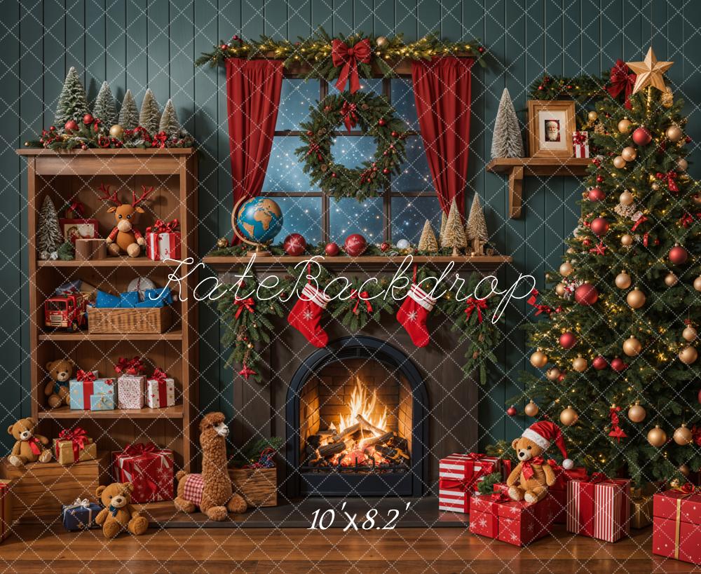 On Sale Kate Christmas Tree Fireplace Shelf Gifts Backdrop Designed by Emetselch