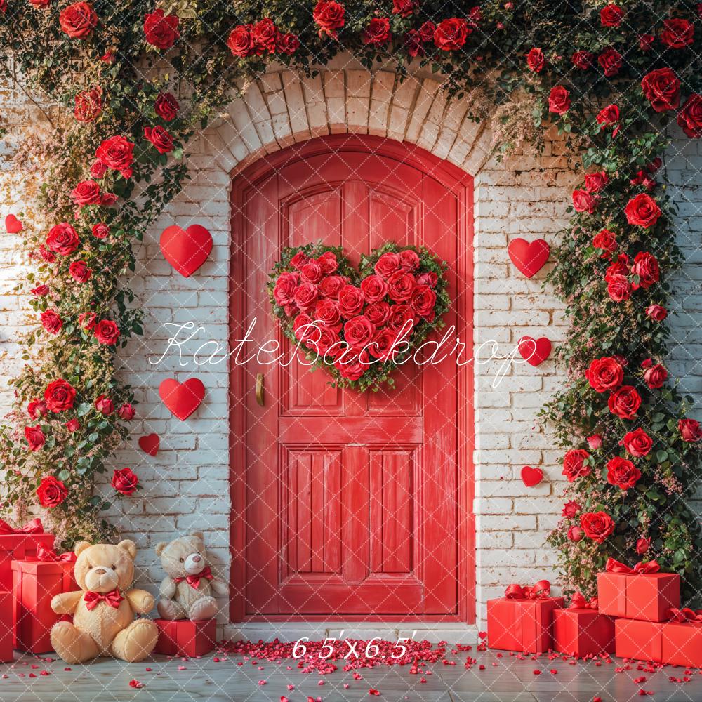 On Sale Kate Valentine's Day Red Roses Door Arch Backdrop Designed by Emetselch