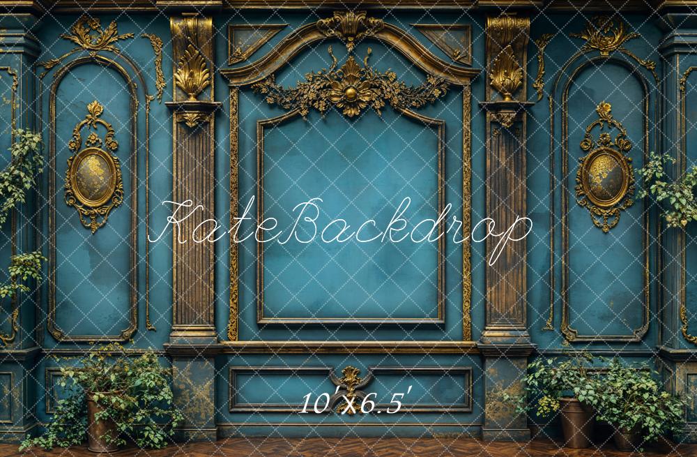 Kate Vintage Wall Elegant Blue Backdrop Designed by Emetselch -UK