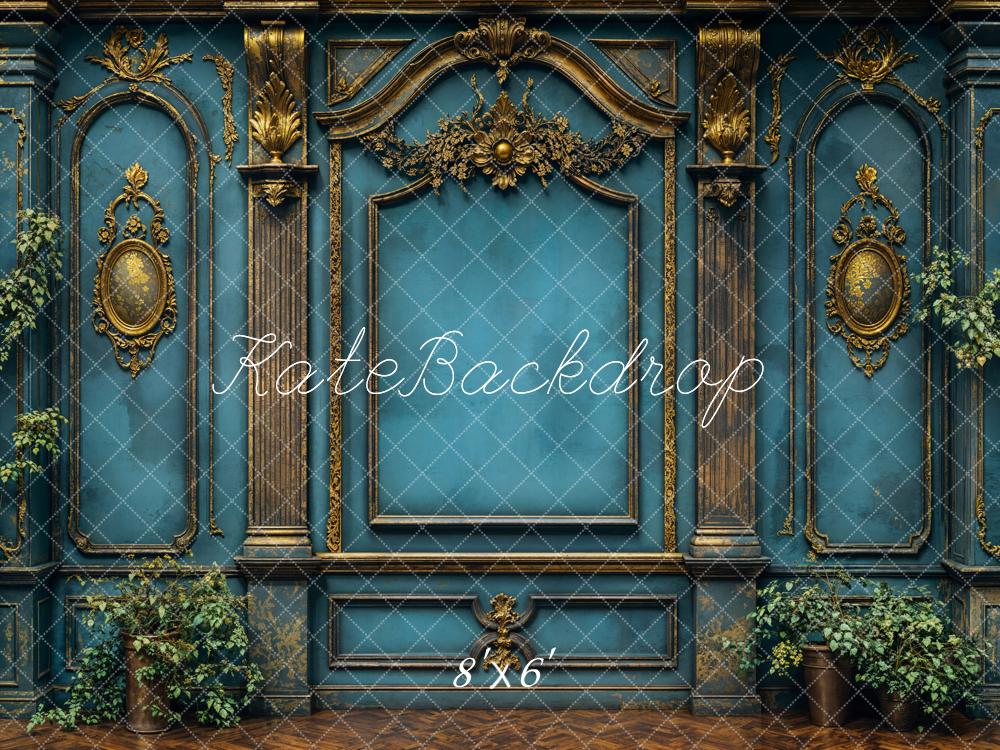 Kate Vintage Wall Elegant Blue Backdrop Designed by Emetselch -UK