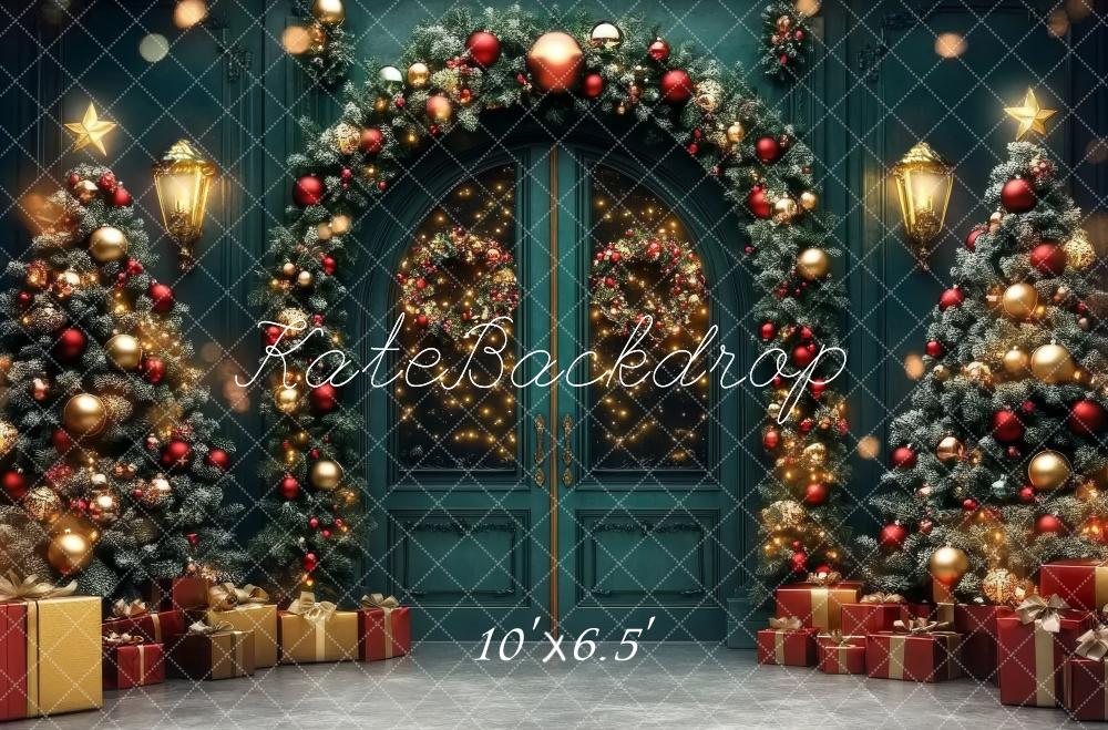 Lightning Deals Kate Christmas Tree Arched Door Garland Backdrop Designed by Lidia Redekopp -UK