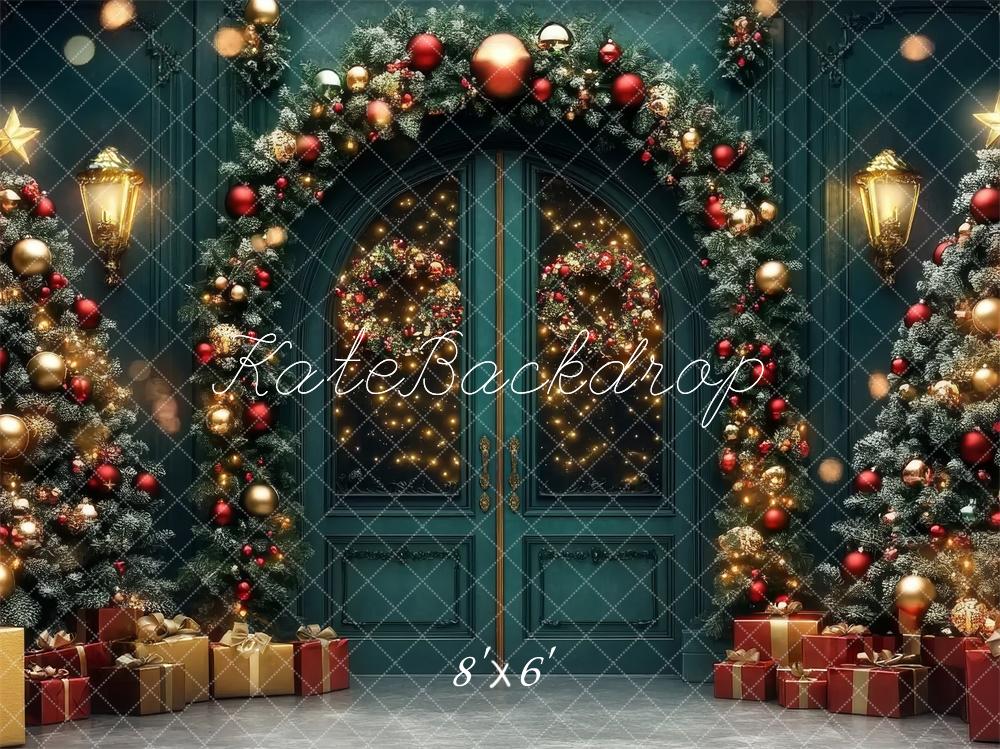 Lightning Deals Kate Christmas Tree Arched Door Garland Backdrop Designed by Lidia Redekopp -UK