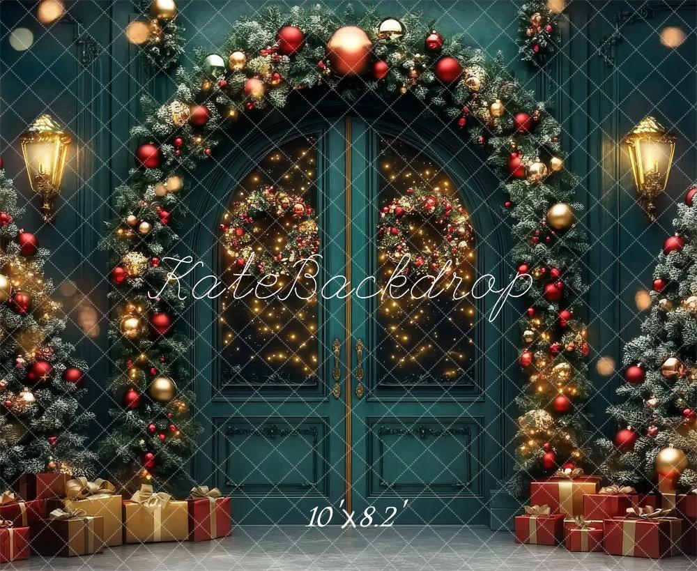 Lightning Deals Kate Christmas Tree Arched Door Garland Backdrop Designed by Lidia Redekopp -UK