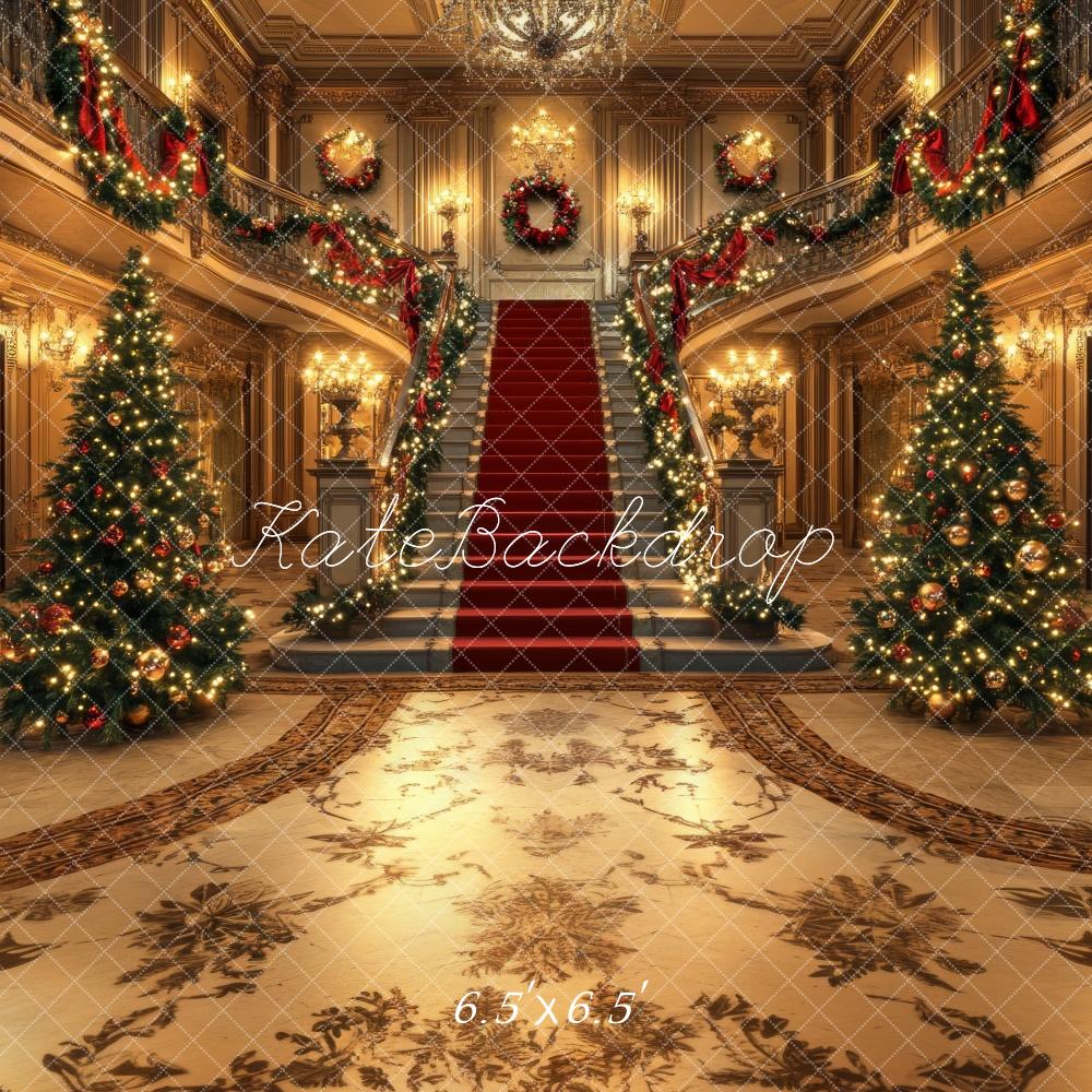 Lightning Deals Kate Christmas Tree Cascading Stairs Retro Backdrop Designed by Lidia Redekopp -UK