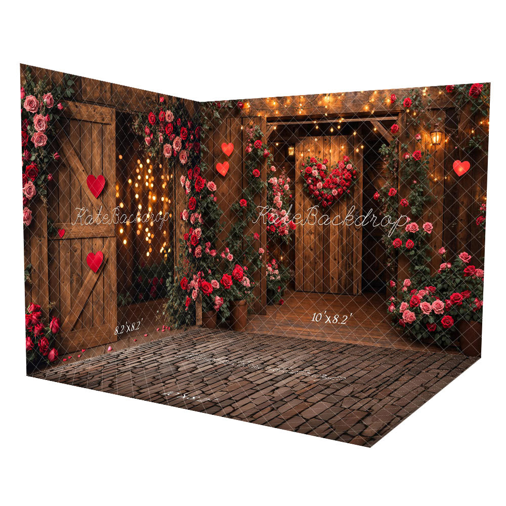 Kate Valentine's Day Wooden Door Rose Heart Room Set -UK