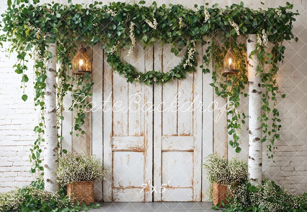 Lightning Deals Kate Spring Rustic Wooden Floral Door Backdrop Designed by Emetselch -UK