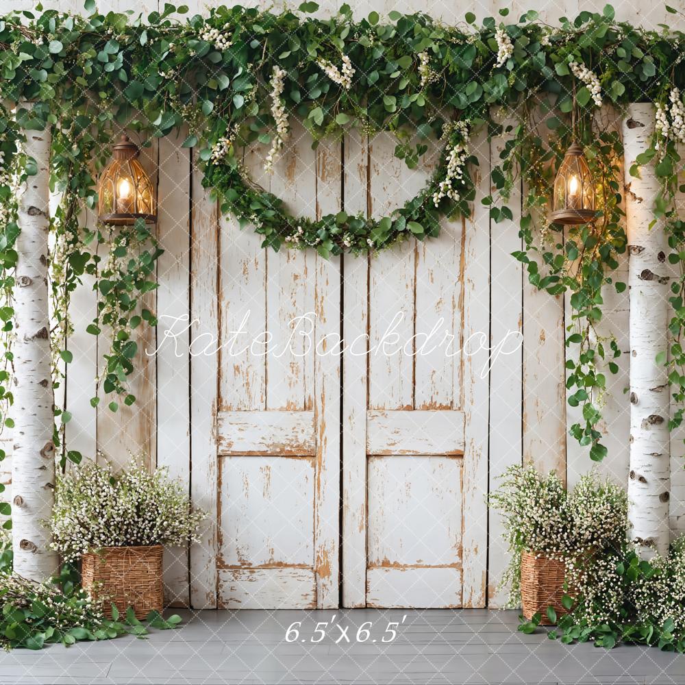 Lightning Deals Kate Spring Rustic Wooden Floral Door Backdrop Designed by Emetselch -UK