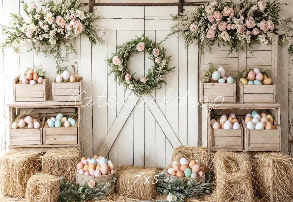 Kate Easter Floral Egg Farmhouse Backdrop Designed by Emetselch -UK