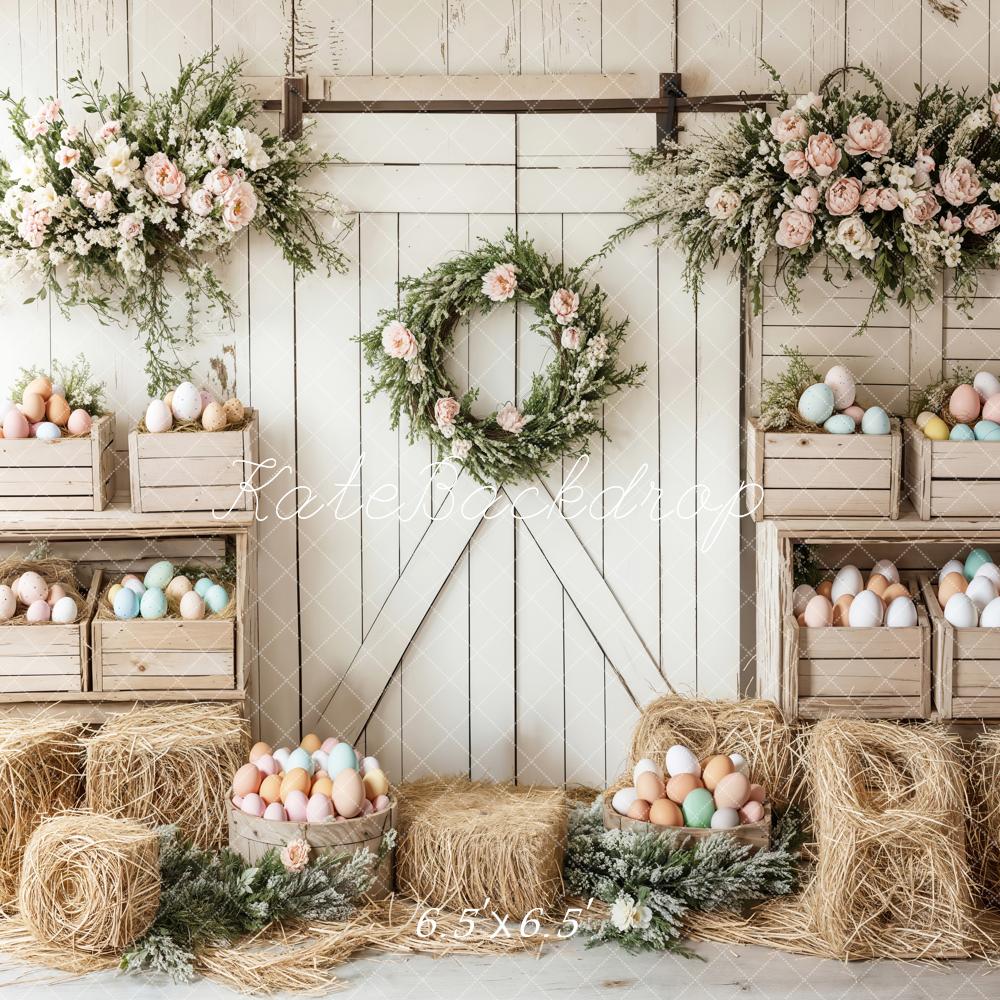 Kate Easter Floral Egg Farmhouse Backdrop Designed by Emetselch -UK