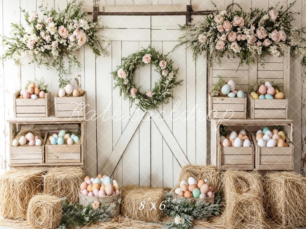 Kate Easter Floral Egg Farmhouse Backdrop Designed by Emetselch -UK