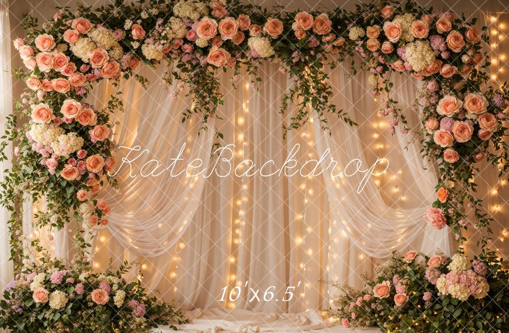 Kate Spring Romantic Curtains Floral Arch Backdrop Designed by Emetselch