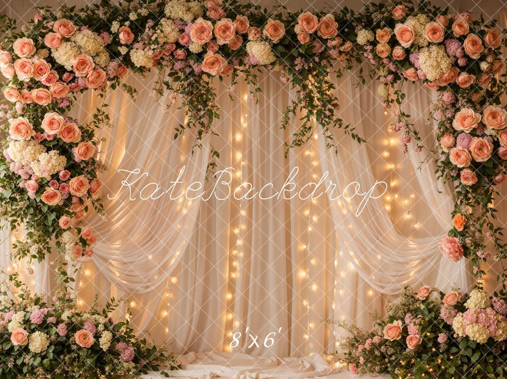 Kate Spring Romantic Curtains Floral Arch Backdrop Designed by Emetselch