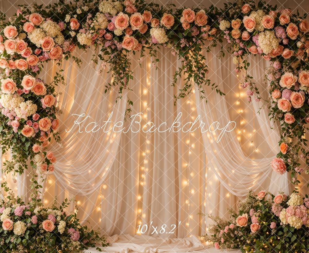 Kate Spring Romantic Curtains Floral Arch Backdrop Designed by Emetselch