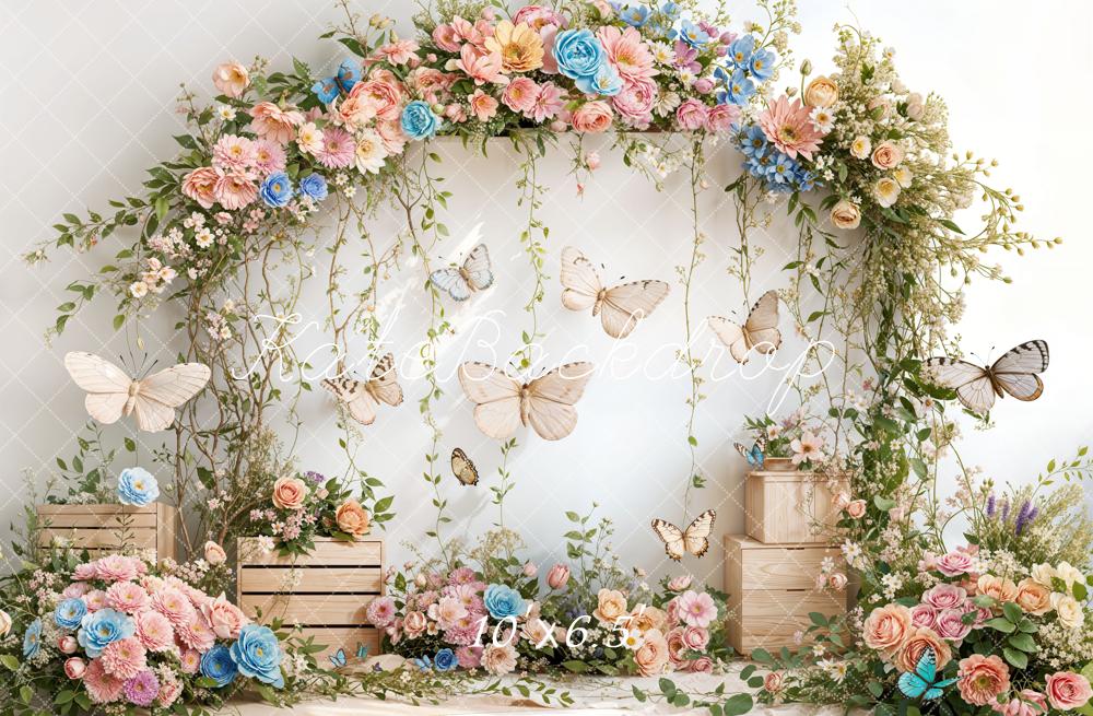 Kate Spring Flower Arch Butterfly Backdrop Designed by Emetselch -UK