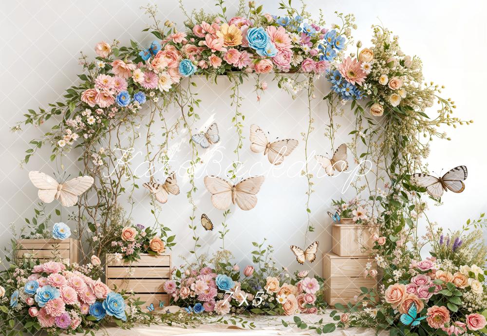 Kate Spring Flower Arch Butterfly Backdrop Designed by Emetselch -UK