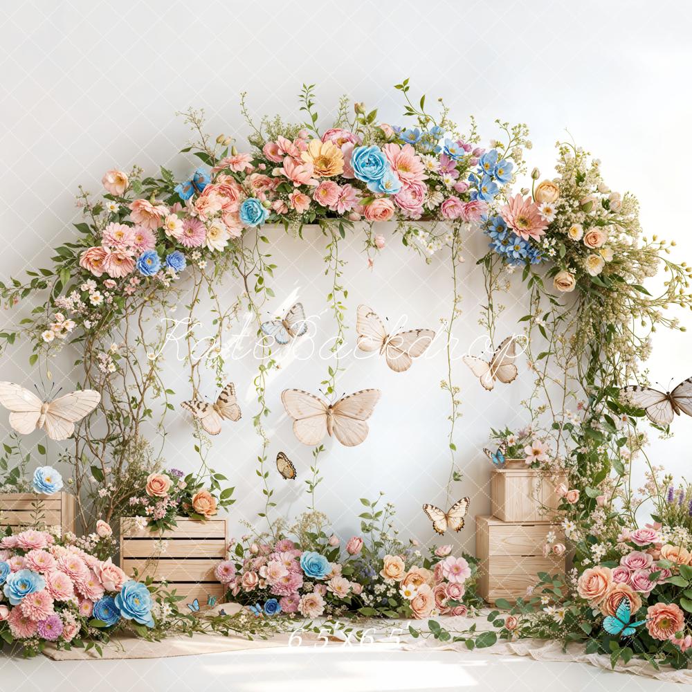 Kate Spring Flower Arch Butterfly Backdrop Designed by Emetselch -UK