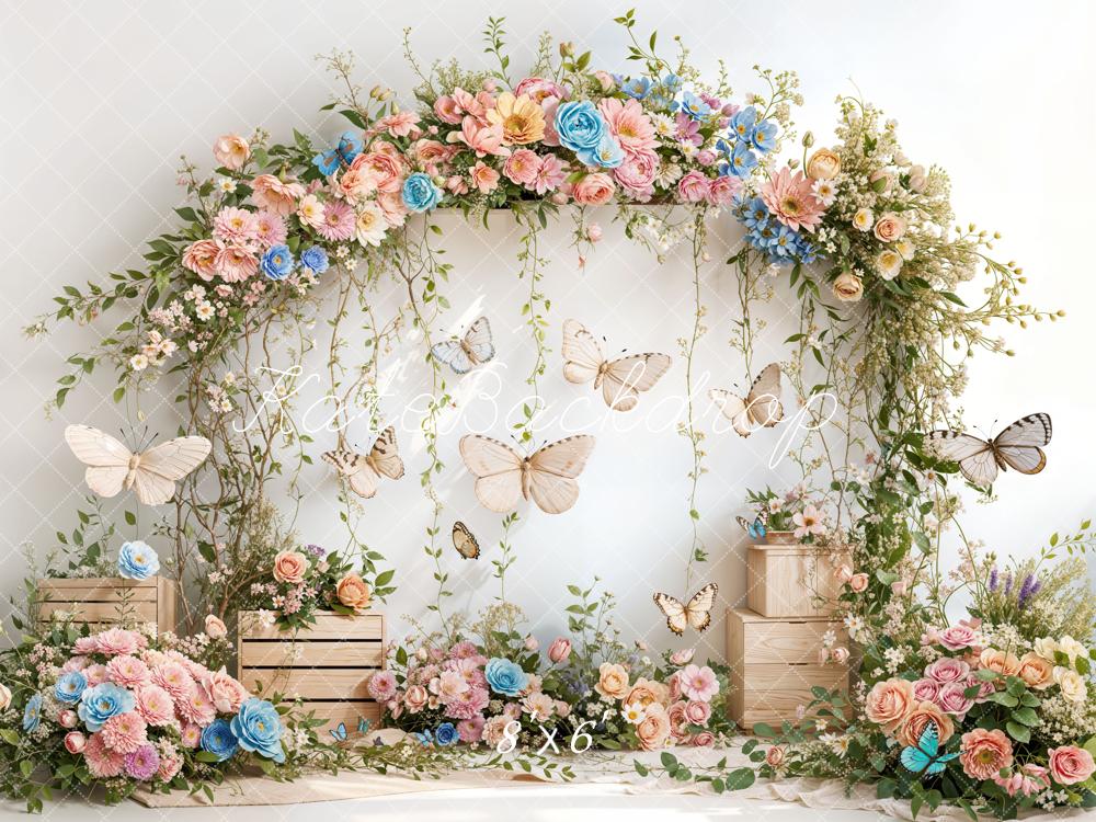 Kate Spring Flower Arch Butterfly Backdrop Designed by Emetselch -UK