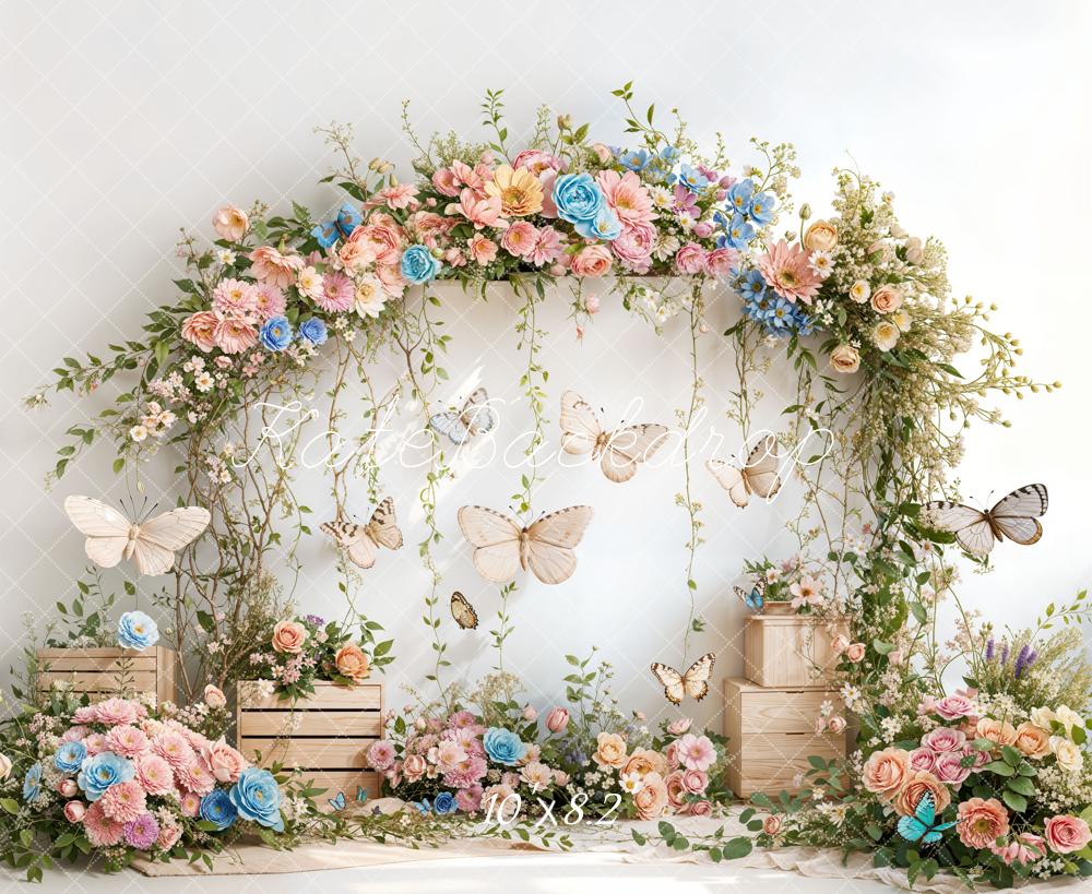 Kate Spring Flower Arch Butterfly Backdrop Designed by Emetselch -UK