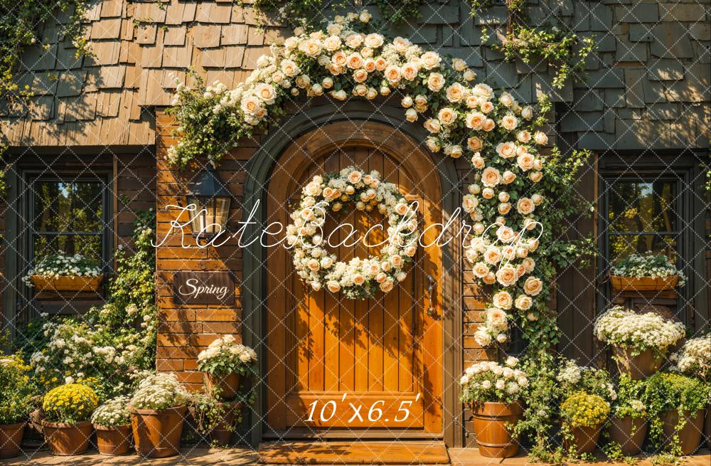 Kate Spring Floral Arch Door Sunshine Backdrop Designed by Emetselch -UK