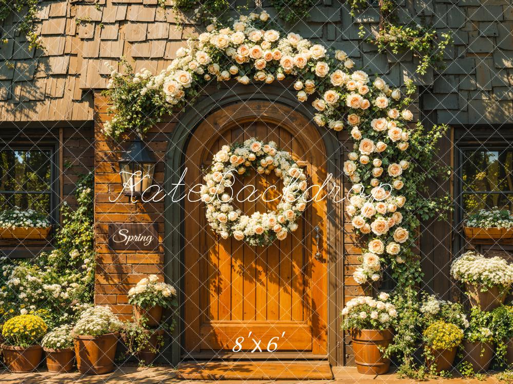 Kate Spring Floral Arch Door Sunshine Backdrop Designed by Emetselch -UK