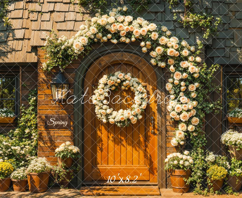 Kate Spring Floral Arch Door Sunshine Backdrop Designed by Emetselch -UK